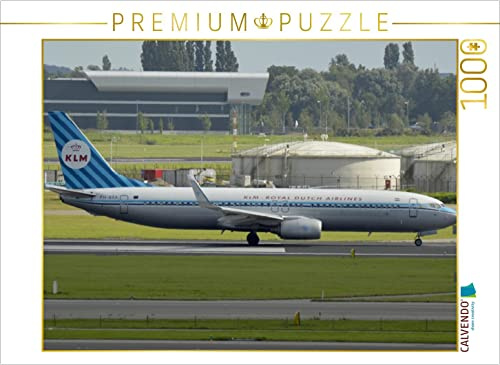 CALVENDO Puzzle KLM - Boeing 737 | 1000 Teile Lege-Größe 64 x 48 cm Foto-Puzzle für glückliche Stunden