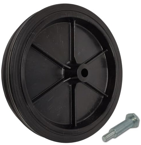 ZAB-S Rasenmäherrad Ø200 mm – Vollgummi Ersatzrad für Elektrorasenmäher, robustes Kunststoffrad (K200*M10, 1 Stck.)