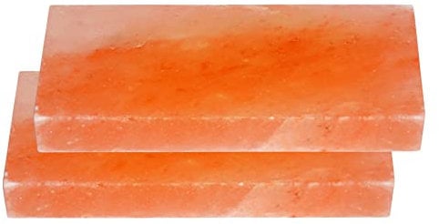 2 piastre di sale gourmet per grigliare, sale dell’Himalaya, del sud del Punjab in Pakistan, 20 x 10 x 2,5 cm