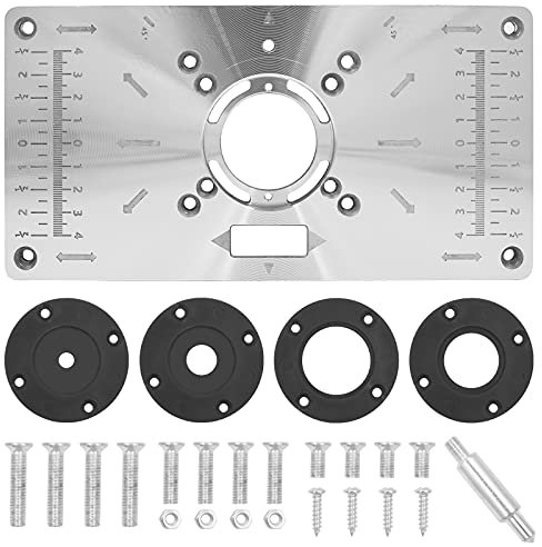 Yefun 700C-Placa de inserci¨n para mesa -aluminio, incluye 4 anillas de tornillos, para bancos de carpinter¨ªa-235 x 120 x 8 mm