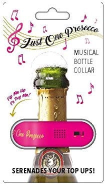 Boxer Gifts Just One Musical Bottle Collar | Serenade Your Top Ups to The Tune of ‘O Sole Mio’ | Novelty Prosecco Gift for Birthday, Christmas, Secret Santa or Mother’s Day, Pink