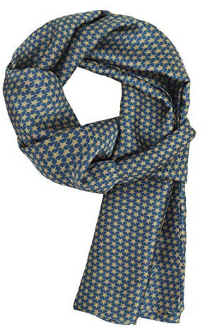 WANYING Herrenschal Seidenschal aus Kunstseide Viskose Dünn für Herbst Frühjahr Casual Business Gentlemen 30 * 170cm - Sternen Beige Dunkelblau