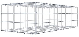 GABIONA Gabione 100 × 30 × 50 cm (L x H x T) – Steinkorb aus 4 mm Draht, Maschenweite 10 × 10 cm, C-Ring Verschluss + Gratis-Zange – ideal für Sichtschutz, Gabionenzaun, Gartenmauer und Steinkorbwand