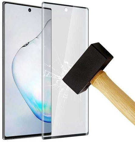HQ-CLOUD 1 Verre Trempé Couverture Complète Pour SAMSUNG GALAXY NOTE 10 PLUS .Film de Protection d'écran BORD NOIR- Anti Rayures - Ultra Résistant Dureté 9H