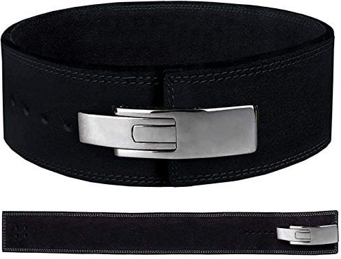 Gewichthebergürtel Powerlifting Gürtel für Bodybuilding, Krafttraining, Gewichtheben Weightlifting Lever Belt 10-13 mm thick für Damen und Herren mit Stahl Schnalle S-2XL (Schwarz, M)