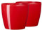 Tymar Blumentopf, 2er-Pack, Pflanzentopf aus Kunststoff, Moderne, Runde Form (Rot, ø 30 cm)