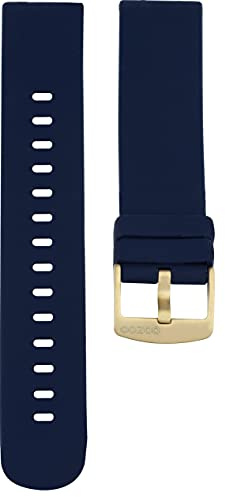 Oozoo Ersatzarmband Uhr 20mm Silikon - Weiß mit goldenem Verschluss - Silikonarmband 20mm für Armbanduhren - Ersatzarmband Uhr Damen & Herren - Uhrarmband 20mm Schnellwechselverschluss 410.20