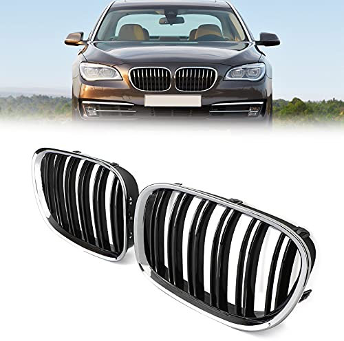 Artudatech Auto Kühlergrill Chrome Black Front Grill Kühlergrill Passend für B-M-W F02 F01 F03 730 740Li 750Li Xdrive 2009-2012