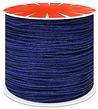 Anawakia Cordoncino in nylon da 100 m x 0,8 mm, corda in nylon per lavori a maglia a mano, per gioielli fai da te, colore blu scuro