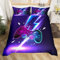 Gamer Housse de Couette Gaming Parure de Lit 220x240cm pour Enfants Chambre Jeu Vidéo Flash Décor Ensembles de Housse de Couette Contrôleur de Jeu 3Pcs