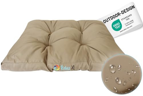 RelaxXL leichtes Hundekissen MAILO M, Taupe, 75x50cm, Bequeme Flockenfüllung, waschbar, formstabil