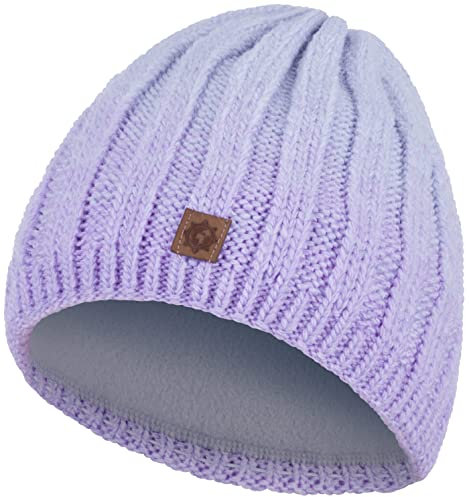Compagno Kindermütze Wintermütze Mädchen Jungen 2-10 Jahre Beanie Strickmütze bunt 94, Farbe:Lila