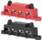 2Pcs M10 Bus Bar 4 Position Power Distribution Block 4 Terminal Studs Bus Bar Box Battery Junction Block DC48V 250A