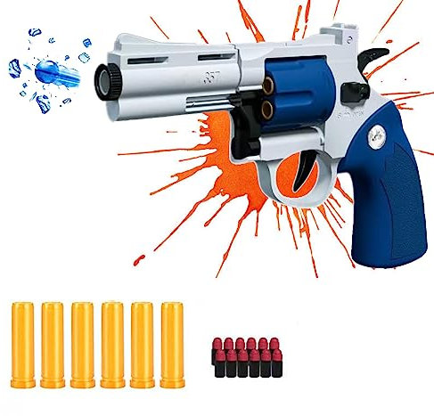 Gel Blaster Revolver Toy Shell Ejecting Water Pistol Splatter Ball Soft Dart Outdoor Teens Garden Action Activity Shooting Games
