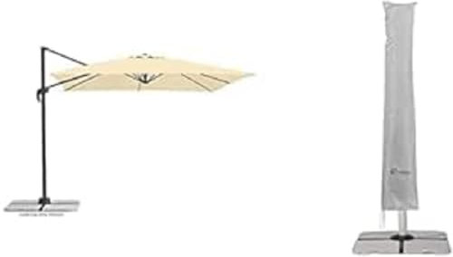 Schneider Rhodos Junior 270x270 ecru + Protective sleeves for hanging parasols up to 350 cm and 300x300 cm