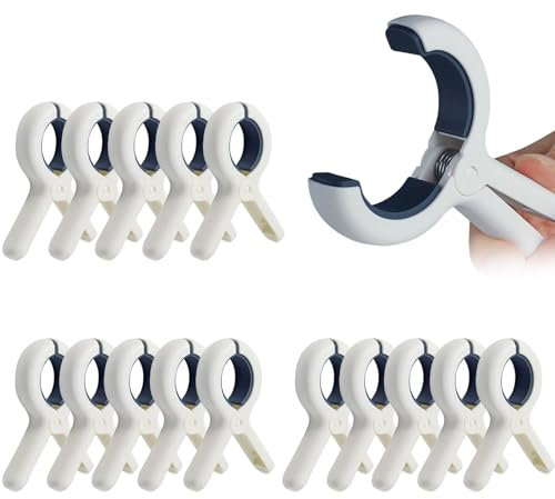 Lot de 15 Grandes Pinces à Linge, Pinces à Serviette de Plage, Pinces Coupe-Vent sur la Les chaises, Pinces pour Lavage Quotidien, pour Tapis, Chaussures, Serviette de Bain et vêtements épais