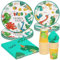 PARTY GO 96 Pcs Dinosaurs Birthday Tableware Set, Paper Plates Cups and Napkins, Disposable Dinnerware Party Supplies for Birthday Party Wedding Baby Shower Engagement Decorations Serve 24 Guests