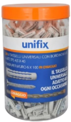 UNIFIX - TASSELLI UNIVERSALI CON VITE TESTA PIANA SVASATA POZIDRIV E PUNTA SUPRA 8X40MM 125PZ