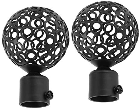 ECESLENT Gardinenstange Endstück Kugel Gardinenendstücke Metall Endknopf Zylindrische Endkappe Gardinen Endstücke Vorhangstange Endknopf für 28mm Vorhang Römische Stangen(2 Stücke)
