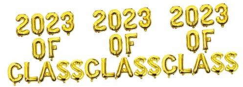 ABOOFAN 3 Sätze 2023 Aluminiumfolienballon Abschlussdekorationsballon 2023 Neujahrsballon Abschlussball-banner Abschluss Folienballon 2022 Luftballons Partyballon Dekorativ Anzahl