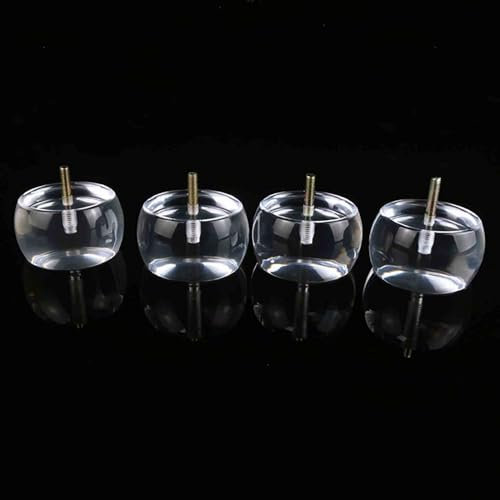 4 Pcs Acrylique Canapé Jambes Meubles Jambes Placard Pieds Verre Clair DIY Remplacement Transparent, pour étagères de Rangement, Pieds en Verre (60mm*50mm)