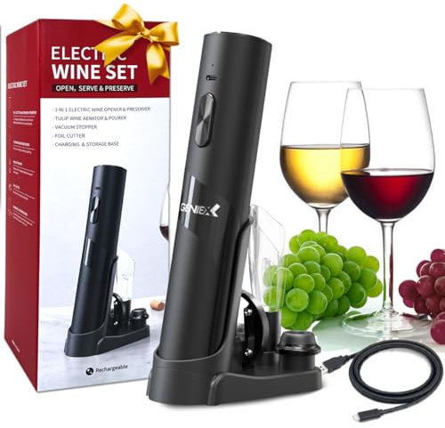 apribottiglie elettrico per vino, apribottiglie elettrico distributore automatico ricaricabile, set di vino elettrico, set regalo apribottiglie elettrico, regali di inaugurazione della casa, regali di