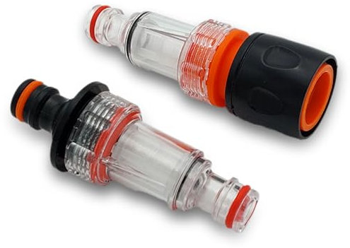 MaJoCompTec® DUOCLEAN Wasserfilter Set | Vorfilter für Hochdruckreiniger | Schmutzfilter mit Filtereinsatz mit 0,15 mm | Wohnmobil Caravan Boot Garten Zubehör (Kompakt Filter-Set)
