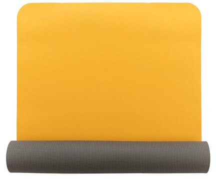 Bodhi Yogamatte Lotus Pro | Rutschfeste Übungsmatte | Sportmatte für Gymnastik, Pilates & Fitness | Antirutschmatte für deine Yogapraxis | Hypoallergene Trainingsmatte | gelb/hellgrau