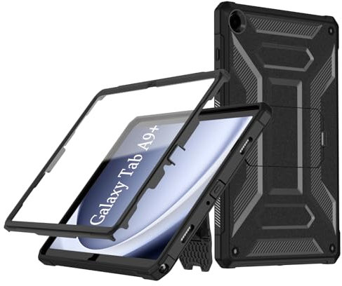 Samsung Galaxy Tab A9+ Plus Case 11 inch 2023, TrendGate Lightweight Shockproof Armor Series Full Cover Built-in Screen Protector with Stand for Galaxy Tab A9+ 11'' (SM-X210/X216/X218) - Black