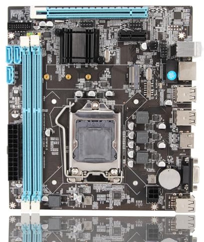 Yunir Placa Base De Escritorio, H61 6Xusb2.0 Ddr3 M.2 Nvme Ngff 100Mbps LAN Micro ATX Placa Base para Lga1155 Socket I3 I5 I7, Diseño De Condensador De Estado Sólido, Salida HD Vga