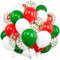 Luftballons Weihnachten, Ousuga 60 Stück 12 Zoll Matt Rot Grün Weiß Dunkelgrüne Rote Konfetti Latex Helium Ballon Set für Männer Frauen Jungen Kinder Geburtstag Hochzeit Babyparty Jahrestag Dekoration