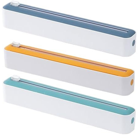 3 Pièces Distributeur De Film Saran, Distributeur Film Alimentaire Magnétique, Rangement Papier Alu Et Film Alimentaire, Distributeur Et Découpeur D'emballage Pour Film Étirable Et Papier D'aluminium