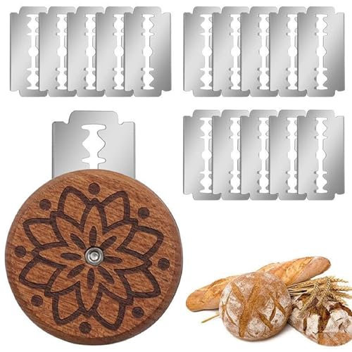 Bäckermesser,Brot Schneide Werkzeug,Teig Rasiermesser,Baguettemesser Brot Scoring Cutter zum Einschneiden Brotmesser Ritzmesser Lilienmuster (15-Klingen)