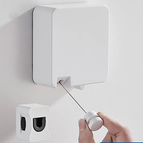 XYLGJYT Filo stendibiancheria retrattile, 6 metri, da parete, in acciaio inossidabile 304, estensibile per bagno, balcone, bianco
