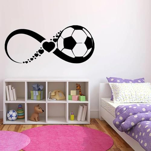 YYZOVBNN Wandaufkleber „Football Players Unlimited Love Football“, für Wohnzimmer, Schlafzimmer, Heimdekoration, Kinder- und Jugendzimmer, Vinyl-Wandaufkleber,57x131cm