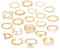 APMGONT Vintage Knuckle Rings Set für Frauen, 21 Stück Girls Stackable Offene Knöchel Rings, Einstellbare klobige Daumenringe, böhmische Perle offene Ringe GIfts für Frauen Mädchen (Gold Ring Set 2)
