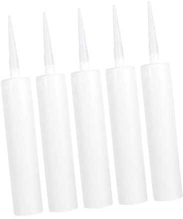 JISADER Tubes de calfeutrage vides, cartouches rechargeables de 310ml avec buses, Tubes de mastic de calfeutrage pour bricolage artisanat résine époxy sol de, 5 pièces