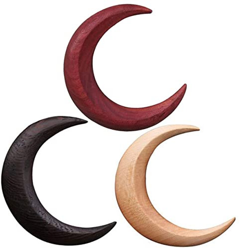 Mikinona 3pièces Fourche Bois Forme De Lune Pour Chignons Accessoires Capillaires Élégants