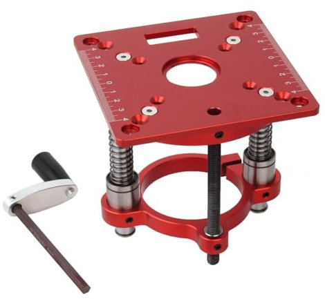 Qeortohers Oberfräsenhebebasis mit Aluminiumfräse, manueller Oberfräse, Tischeinsatz, Hebebasis, Werkzeug, Tischsystem, Oberfräse, Ba