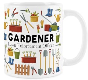 Gardener Mug - Humorous Landscaping & Gardening Job Themed Novelty Gifts - Tea/Coffee Hot Drinks White Ceramic Cup Present