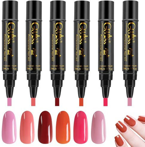 REBUCINA 6-in-1 Nail Varnish Set, 5ml Nail Pens for Real Nails, Creative DIY Art, Girls