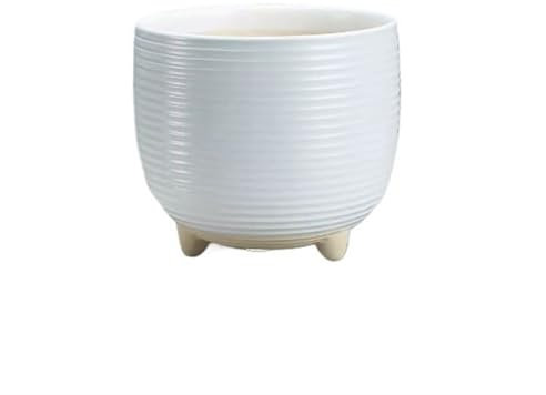 GLigeT Übertopf Einfach mit Füßen atmungsaktiv Senior Sense von großen speziellen Keramik-Blumentöpfen for den Heimgebrauch Lovely Pflanzentopf(Weiß,Klein)