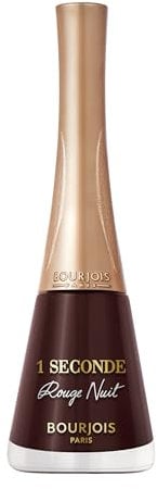 BOURJOIS Nagellack für 1 Sekunde Abend von Paris 61 Nachtrot, Nagellack, 60 Sekunden Trocknung, glänzendes Finish, Perlmutt, Metallic oder Matt, bis zu 3 Tage Halt