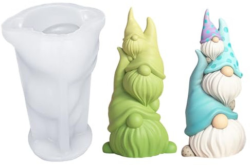 Silikonformen Gießformen, Wichtel Kerzenformen Silikon, 3D Kerzenform zum Gießen, Gießform Wichtel, Silikonform Kerzenhalter, Kerzengießformen für Handgefertigte Seife, DIY Handwerk (A)