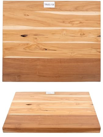 wohnfreuden Tapa de madera de teca para lavabo, 51 cm, barnizada