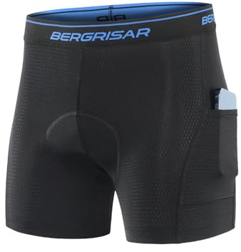 BERGRISAR Herren Fahrradhose Radunterhose 4D Gepolstert Radlerhose Radhose Fahrrad Unterhosen
