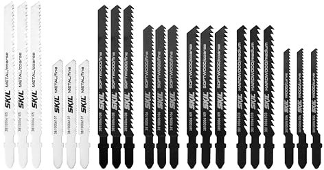 Skil 2610S00920 Lot de 21 lames de scie sauteuse universelles pour bois, métal et plastique, tige en T, lames de scie sauteuse pour coupes précises