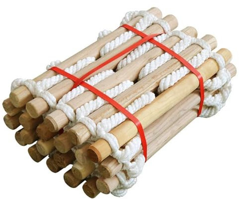 Fire Escape Ladders Rope Ladder Wooden Rungs Rope Ladder Outdoor Tent Rope Soft Steps Round Nylon Soft Escape Ladder Escape Fire Rescue Home Climbing(5 Meters)