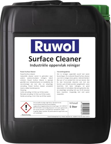 Ruwol Surface Cleaner 5 Liter - Industriereiniger für Betonböden, Allzweckreiniger Boden, Allzweckreiniger - Entfernt Öl, Fett, Gummispuren - Verbessert Bodenbelaghaftung, Verdünnbar