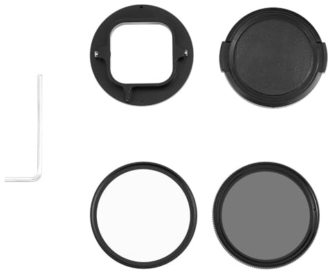 ND2-ND400 Graufilter mit Adapter für 12/11/10, inkl. Adapter und Objektivschutz, schnell installierbarer Kamerafilter, 52 mm, Schwarz